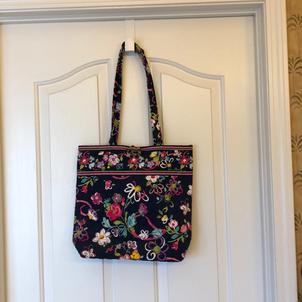 Vera Bradley Tote.  Navy and Bright Pink.